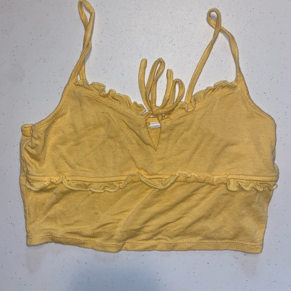 Yellow Pacsun cropped tank top